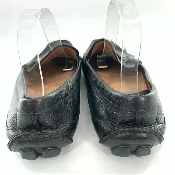 J&M flex Johnston & Murphy loafers size 10 black leather horsebit driving